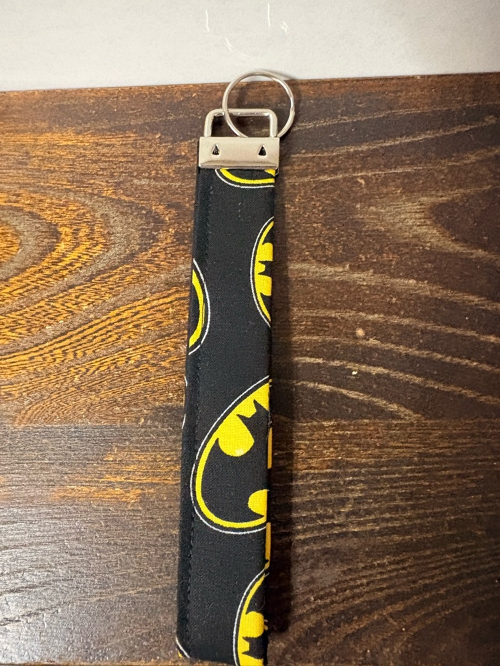 Black and Yellow Batman Logo Key Fob Wristlet